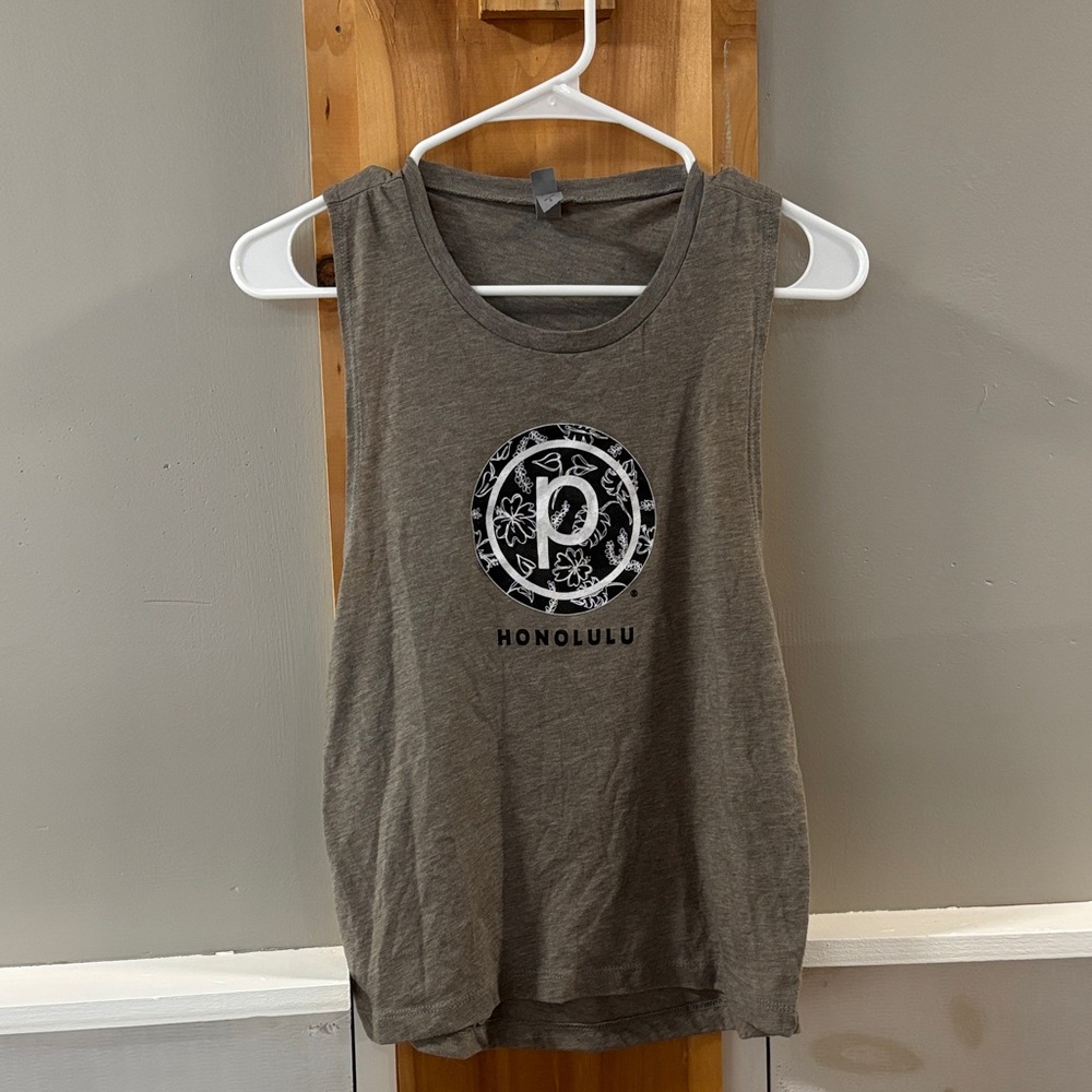 Pure Barre Green/Gray Muscle Tee